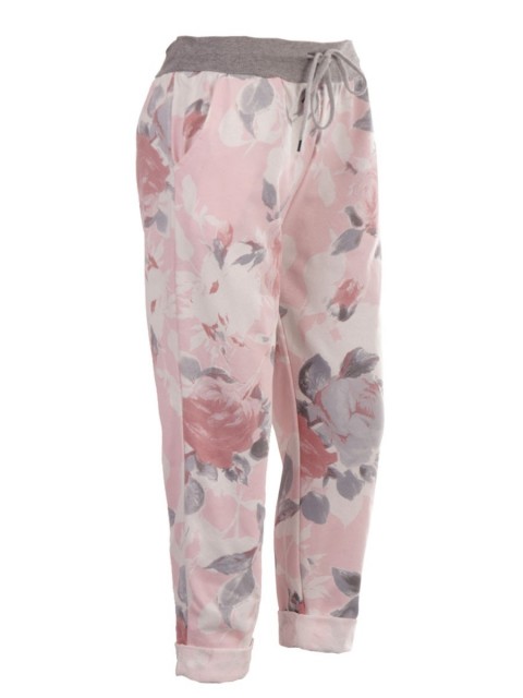 Italian Floral Print Cotton Trouser