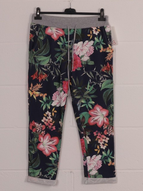 Italian Jungle Print Cotton Trousers