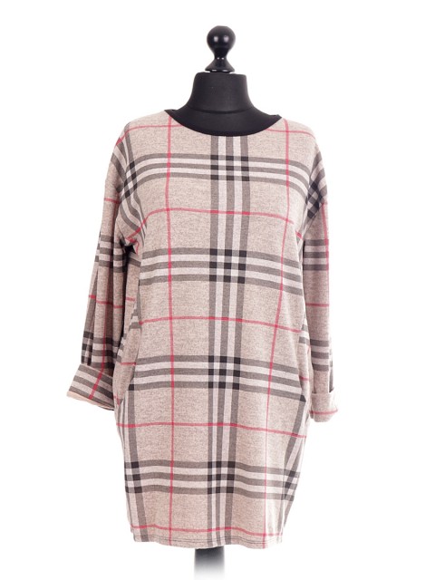 Italian Lagenlook Check Top With Side Pockets