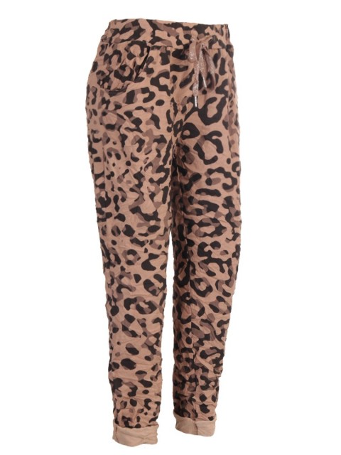 Italian Leopard Print Cotton Magic Pants