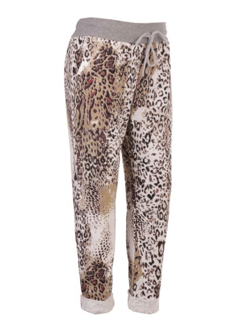 Italian Leopard Print Trouser With Side Pockets