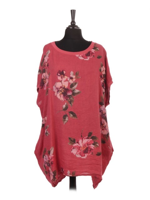 Italian Linen Floral Baggy Top