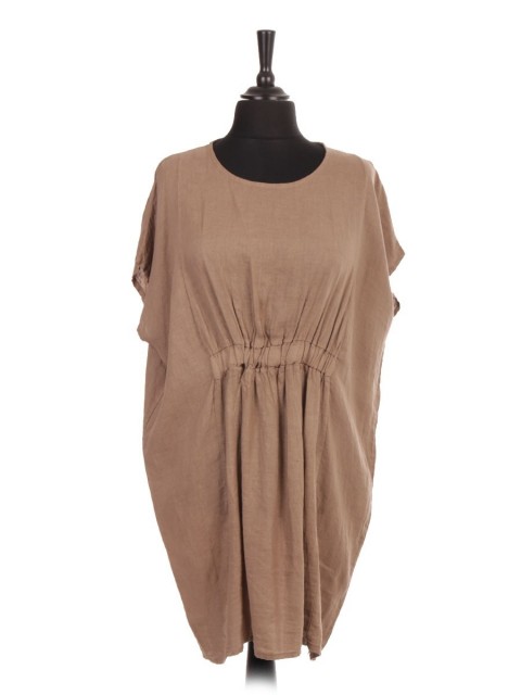 Italian Linen Lagenlook Dress With Elasticated Waist