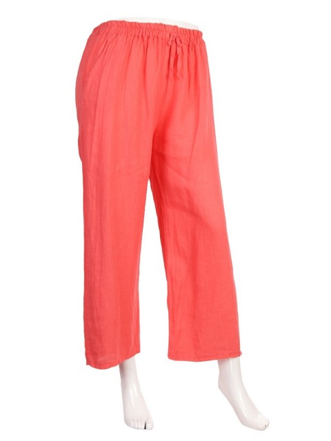 Italian Plain Linen Palazzo Pants