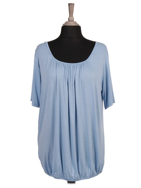 Italian Pleated Elasticated Hem Top