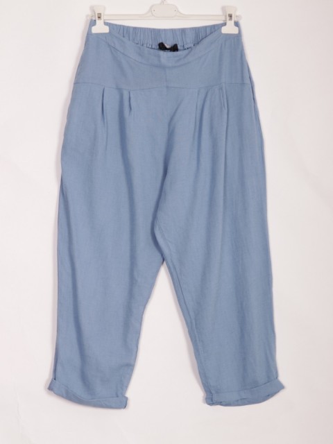 Italian Pleated Relaxed Fit Linen Trousers