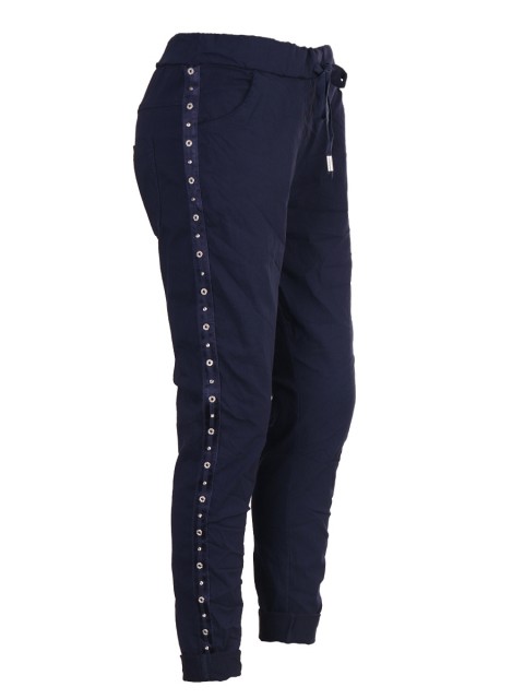Italian Side Diamante Panel Elasticated Magic Pants