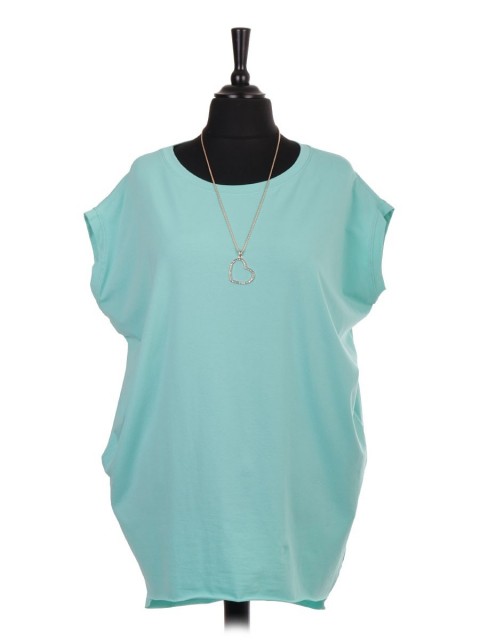 Italian Sleeveless Dip Hem Tunic Top