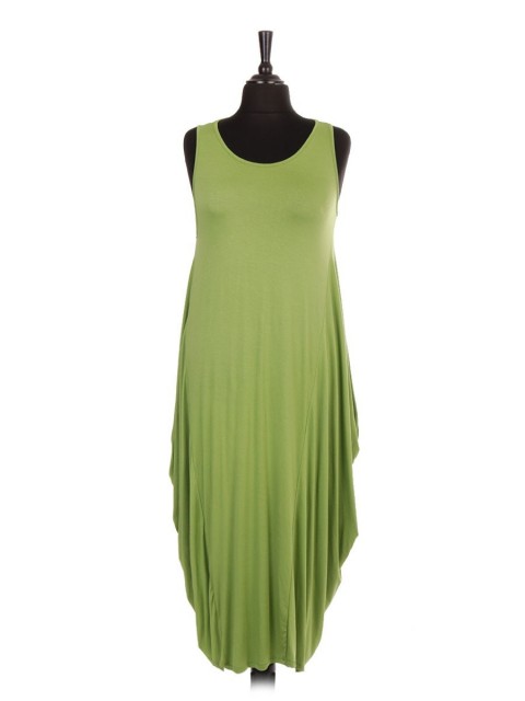 Italian Sleeveless Jersey Parachute Lagenlook Dress