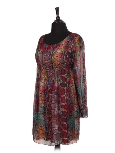 Italian Snake Print Two Layered Silk Dress