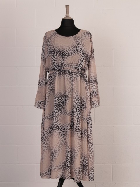 Italian Two Layered Animal Print Maxi Dress