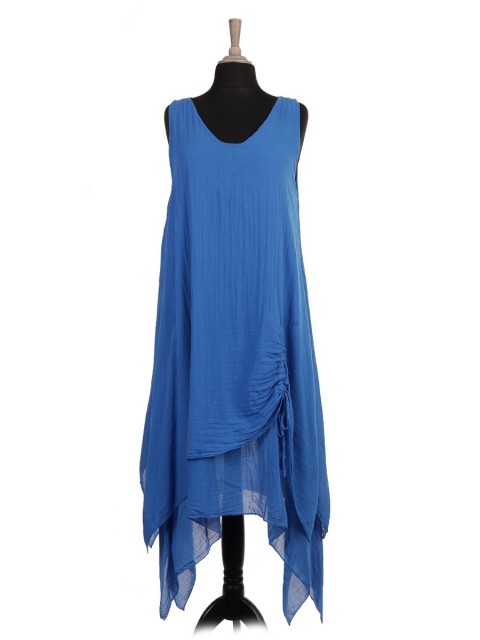 Italian Two Layered Ruched Hem Dress