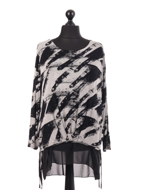 Jersey Splash Printed Chiffon Lined Top