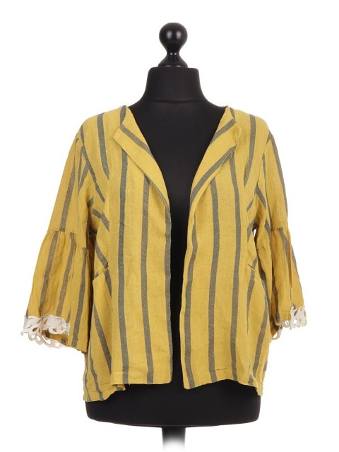 Italian Striped Linen cardigan