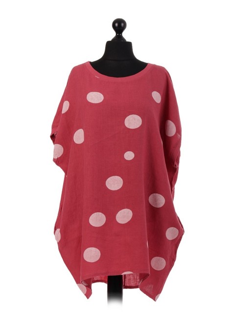 Italian Polka Dot Linen Top