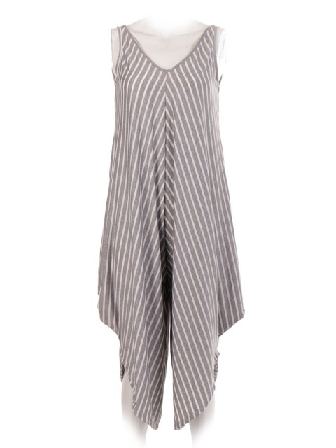 Italian Stripe Draped Jumpsuit