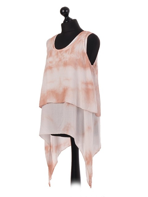 Italian Two Piece Tie-Dye Layered Tunic Top