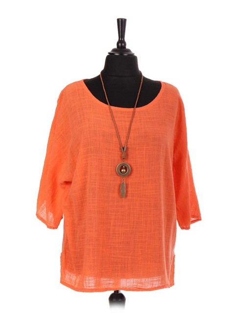 Italian Cotton Top With Necklace
