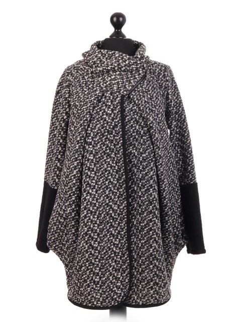 Italian Large Wool Mix Cocoon Coatigan Coat