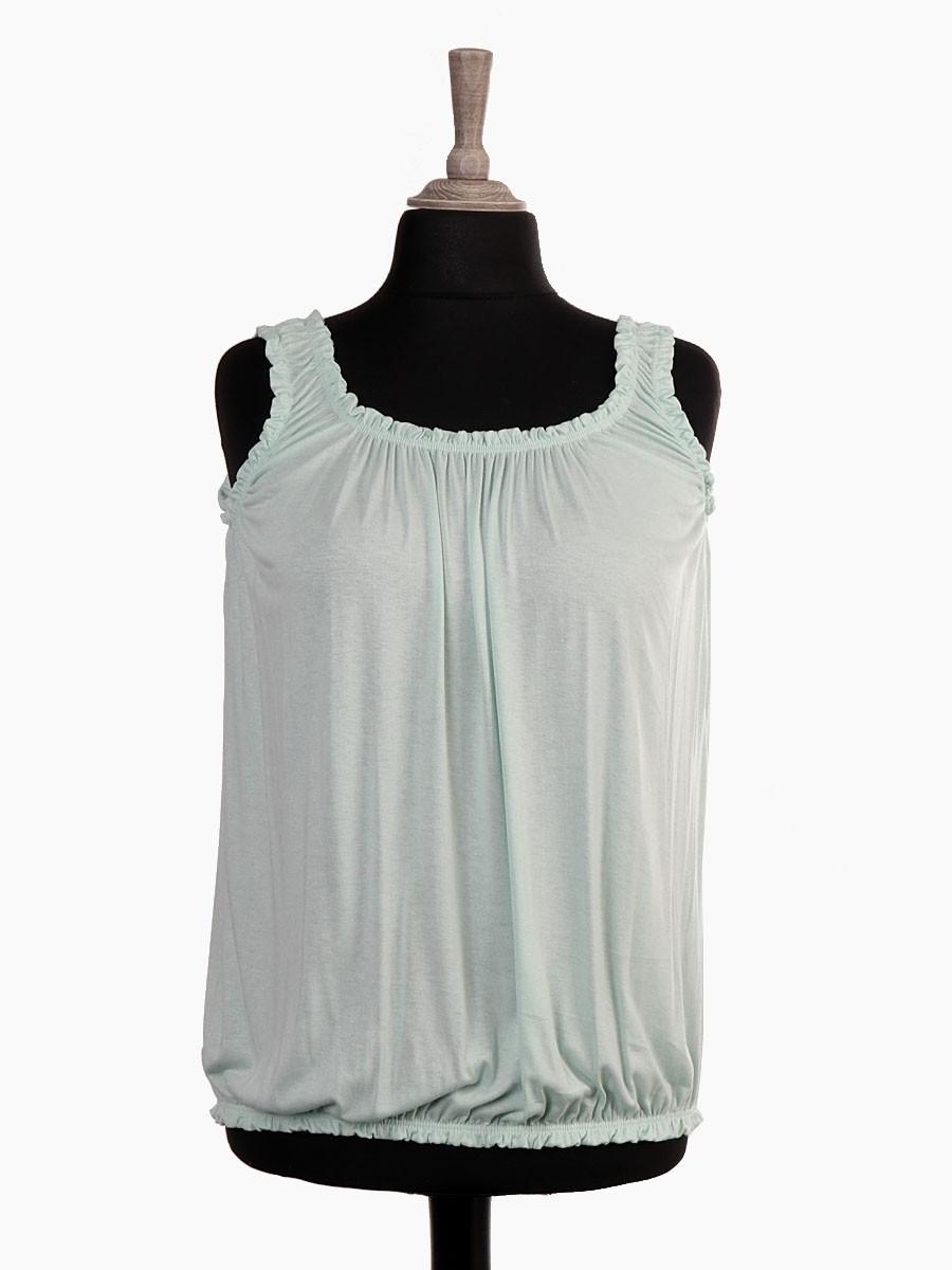 Italian Bubble Hem Jersey Vest Top