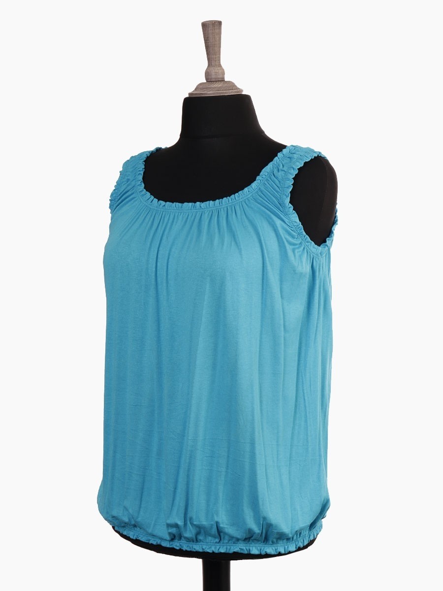 Ladies bubble hem vest tops sales