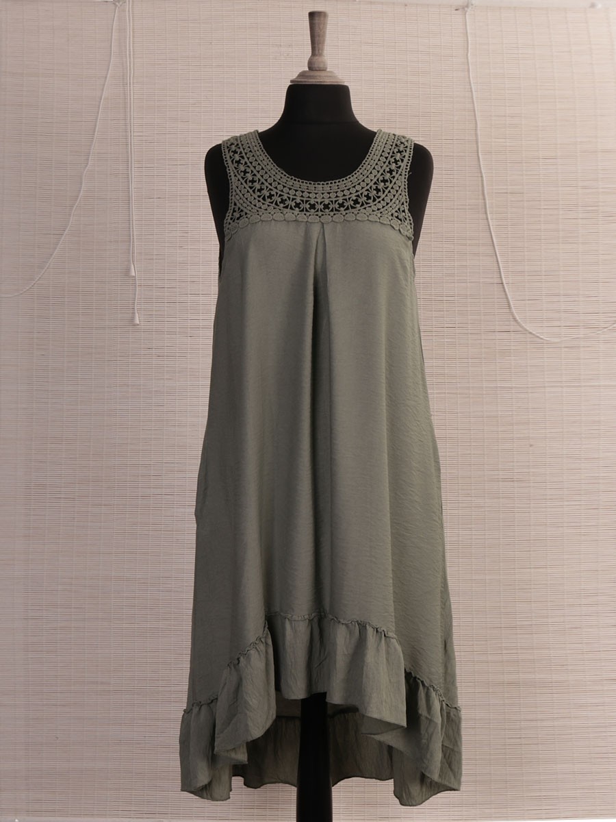 Crochet dip hem dress sale