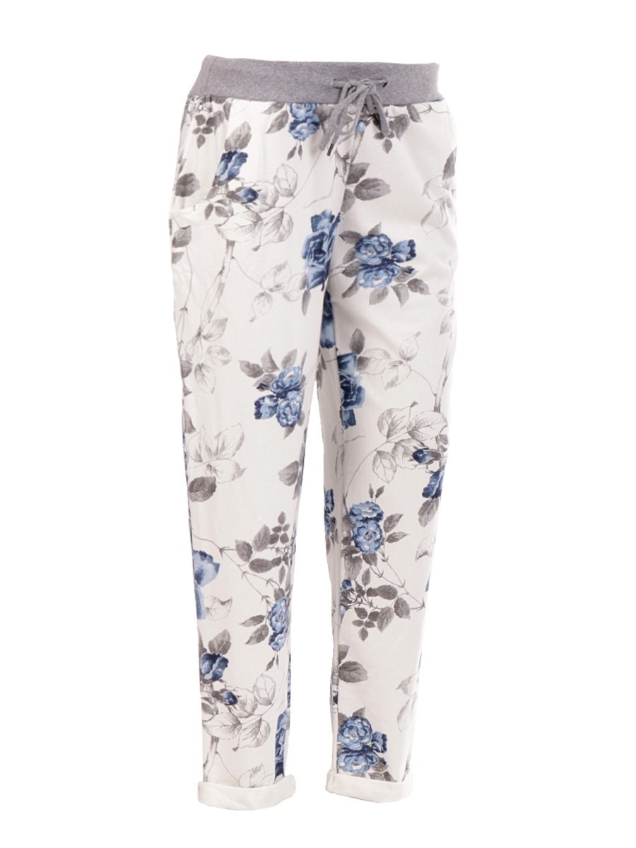 Italian fashion clothing, Made in Italy Floral Printed Trouser