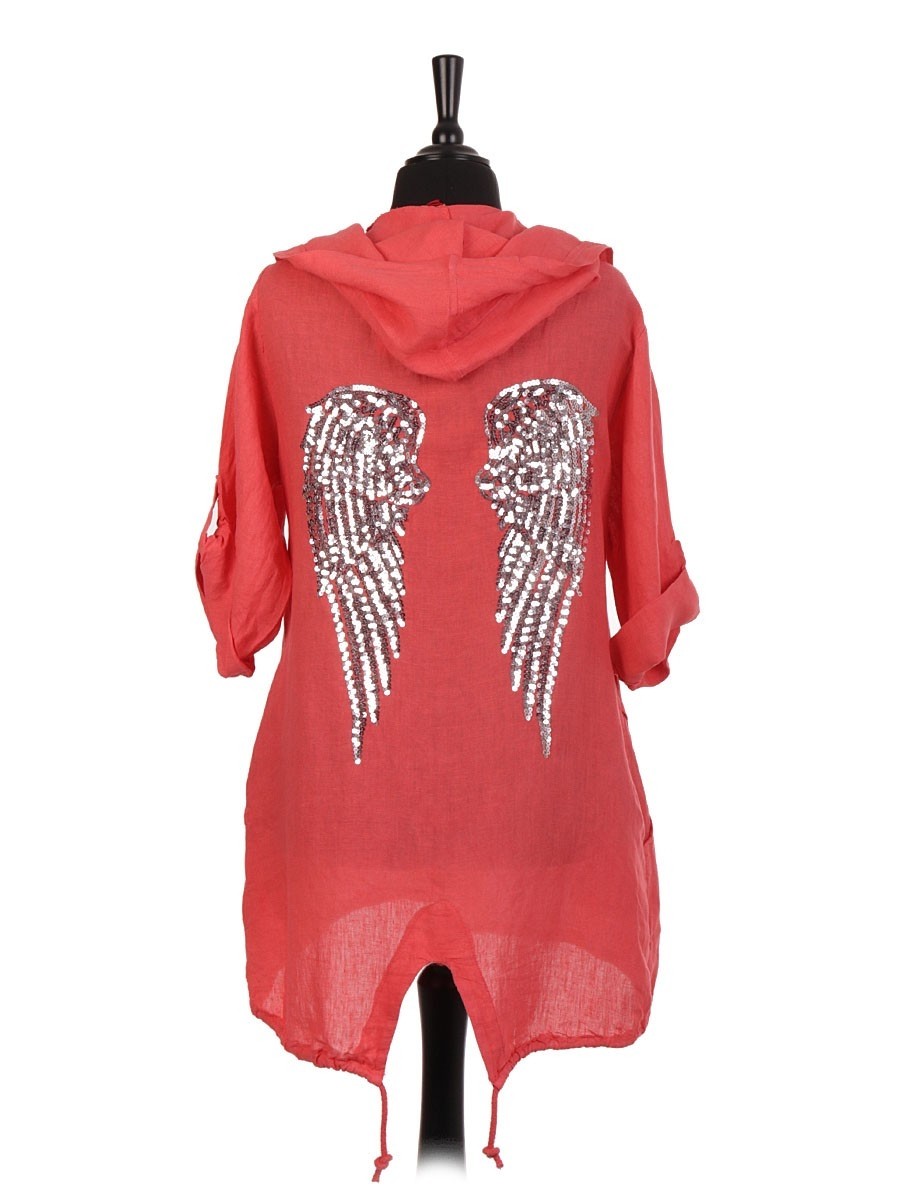 Angel wings hooded jacket clearance