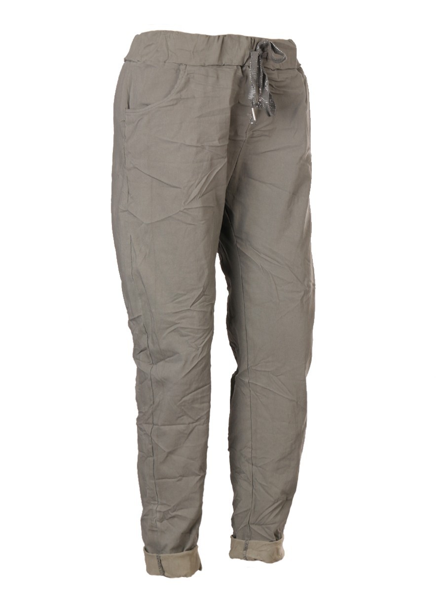 Wholesale Plus Size Italian Plain Magic Pants With Side Pockets