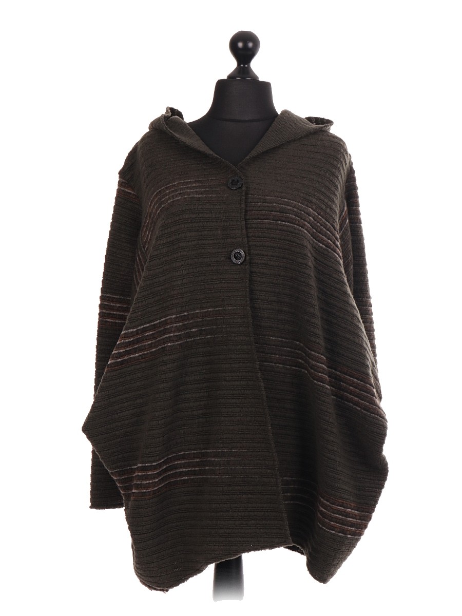 Italian fashion clothing, Italian Wool Hooded Coat