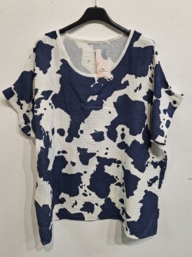 Italian Splash Print Cotton Top