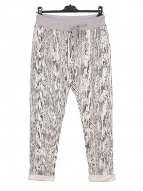 Italian Broken Stripe Printed Cotton Joggers