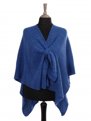 Chunky Knit Loop Fastening Cape