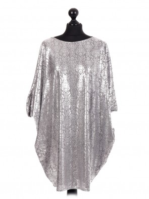 Damask All over Metallic Gold Print Tunic