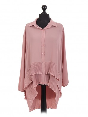 Dip Hem Frill Oversized Blouse