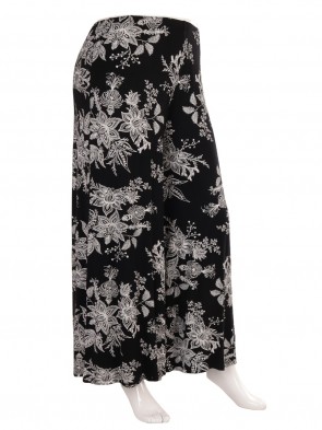 Floral Printed Wide Leg Jersey Palazzo Pants                                                                                                                                                                                                                   
