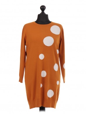 Italian Knitted Macchia Spot Jumper Dress