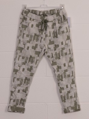 Italian Abstract Pattern Elasticated Magic Pants