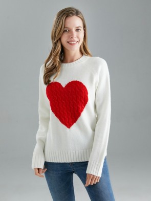 Italian Cable Knitted Heart Wool Mix Jumper