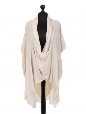 Italian Cotton Wrap Over Lagenlook Top