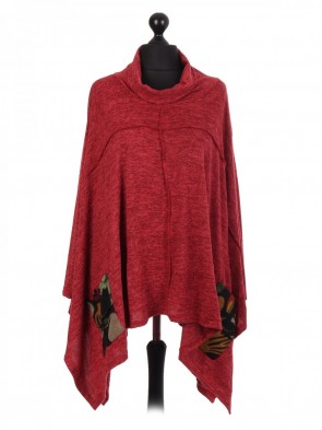 Italian Cowl Neck Batwing Top With Pockets