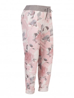 Italian Floral Print Cotton Trousers