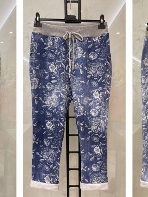 Italian Floral Printed Summer Trousers