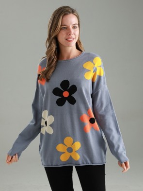 Italian Flower Knitted Jumper