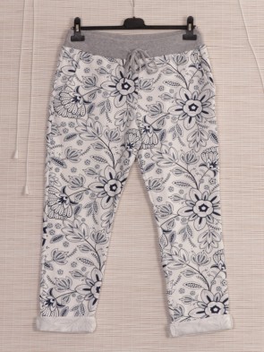 Italian Garden Print Cotton Trousers
