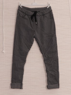 Italian Geometric Pattern Side Pockets Detail Magic Pants