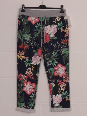 Italian Jungle Print Cotton Trousers