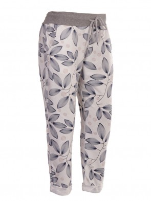 Italian Leaf Print Cotton Trouser