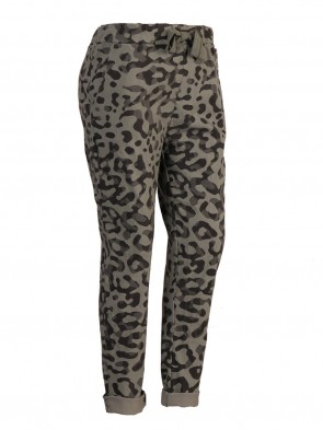 Italian Leopard Print Magic Pants with Side Pockets