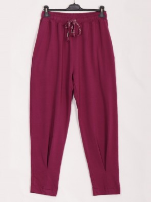 Italian Pleated Cotton Trousers With Side Pockets